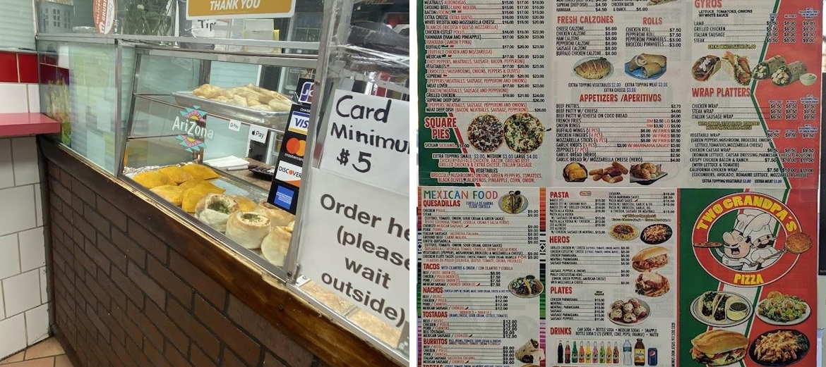 Concourse Pizza and Pasta Menu